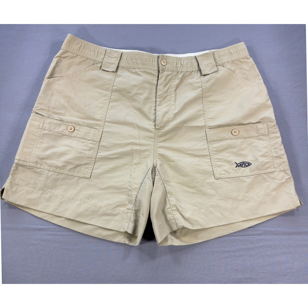 AFTCO Bluewater M01 Fishing Shorts Mens 38 Khaki Tan Quick Dry Nylon Utility